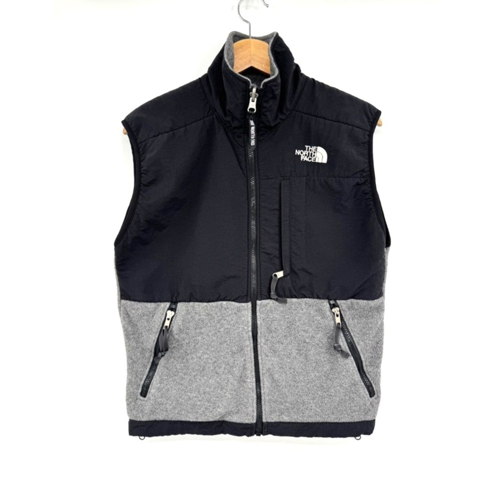 VTG 90s Y2K The North Face Jacket Vest SP Fleece Black Gray Full Zip Outdoor